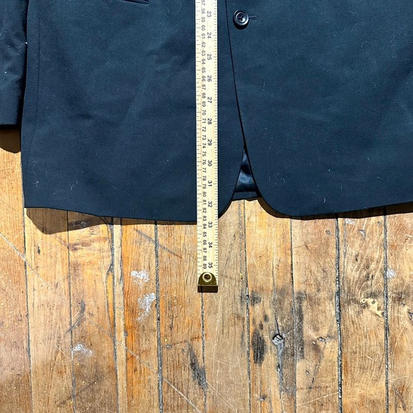 Claiborne Blazer Jacket Men's Size 42R Black Solid Long Sleeve Notch Lapel - Picture 6 of 10